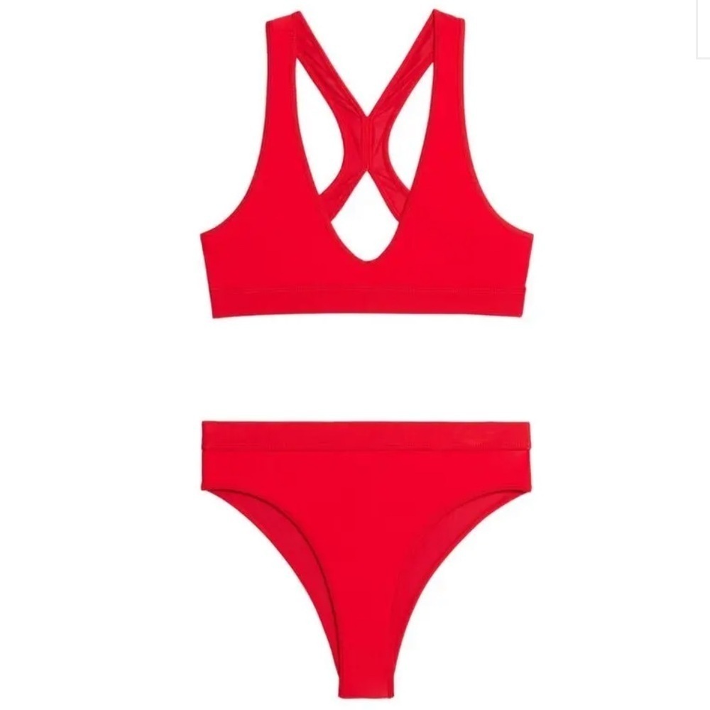 NWT Ami Paris Two Piece Red High Waist Bikini Set - XXS